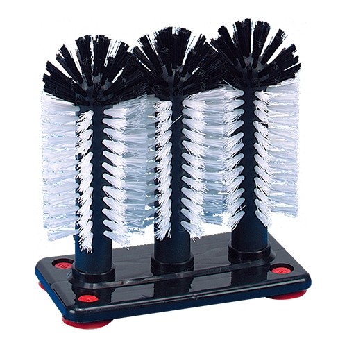 Bierborstel kunststof 3 dlg. m/zuigvoetjes