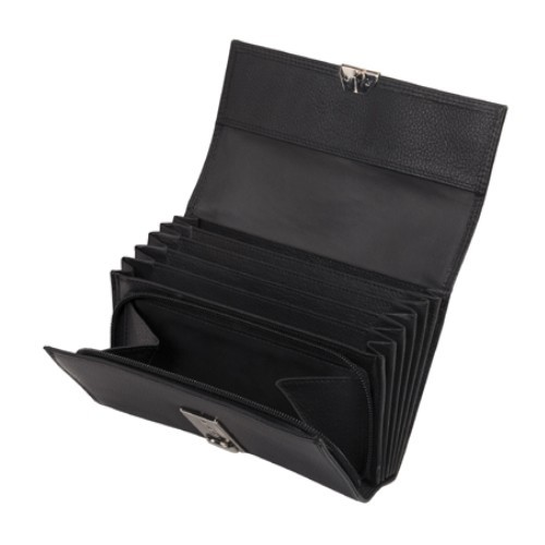 Kelnersbeurs afm. 18x10cm. 7-vaks leer