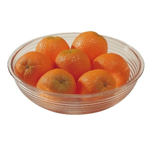 PLAT A PAIN/FRUITS DIAM. 45,7 cm. CAMBRO TRANSPARENT EN POLYCARBONATE NERVURE