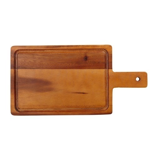 STEAK BOARD WITH HANDLE SIZE 40x23 CM. HG . 2CM. ACACIA WOOD