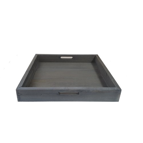 TRAY DECORATIVE WITH HANDLES DIM. 40x40CM. WOOD