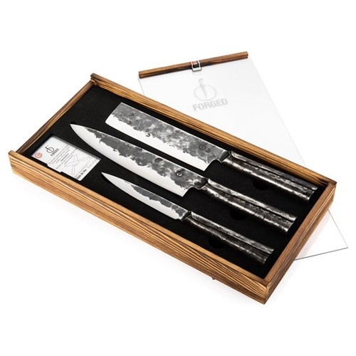 MESSERSET 3-TEILIG BRUTE FORGED 3-TEILIGES SET LAGUIOLE STYLE DE VIE