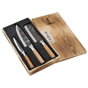 KNIFE SET 3 PIECES OLIVE FORGED SET Á 3 PIECES LAGUIOLE STYLE DE VIE
