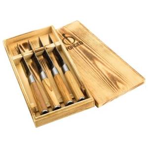 STEAK KNIVES 4 PIECES OLIVE FORGED SET Á 4 PIECES LAGUIOLE STYLE DE VIE