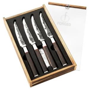 COUTEAUX A STEAK 4 PIECES SEBRA FORGE SET Á 4 PIECES LAGUIOLE STYLE DE VIE