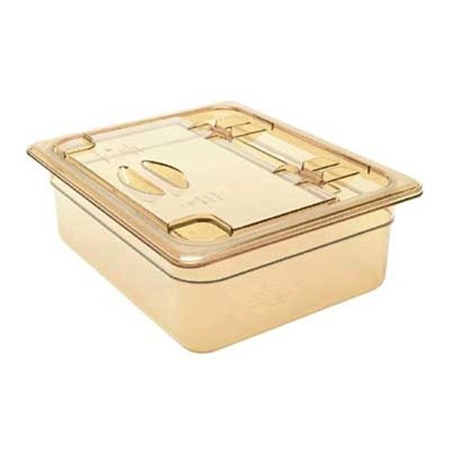 Gastronormdeksel Hot-Pan gn 1/3 met scharnier en lepeluitsparing kleur Amber Cambro