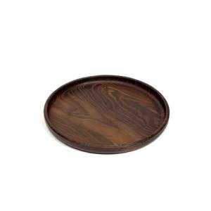 TRAY ROUND DIAM. 29CM. CARBONIZED ASH WOOD PURE P. NAESSENS SERAX