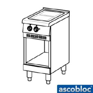 PLAQUE DE CUISSON VITROCÉRAMIQUE ASCOLINE 700 AEH 300 DIMENSIONS 400X706X850MM. ASCOBLOC 400V - 6000W
