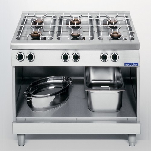 ABMESSUNGEN DES GASKOCHFELDS ASCOLINE 700 AGH 610. 1000 x 706 x 850 mm. 27,9 kW ASCOBLOC