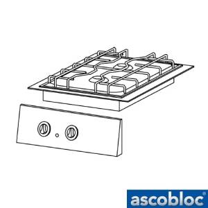 PLAQUE DE CUISSON GAZ ENCASTRABLE INTEGRALINE IGH 210 DIMENSIONS 40X61CM. ASCOBLOC 9,3 kW