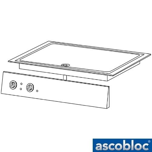 BUILT-IN INTEGRALINE IEB 430 BARBECUE DIMENSIONS 70X61CM 400V - 7000W ASCOBLOC