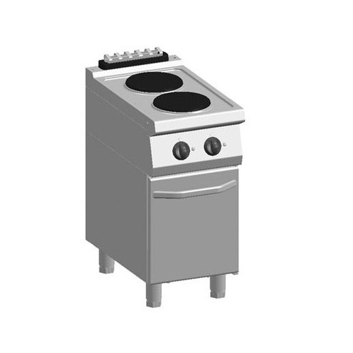 TABLE DE CUISSON ÉLECTRIQUE 2 PLACES ATA 700 K7-ECU05PP DIM. 40X70X90CM. ATA 400V/5200W