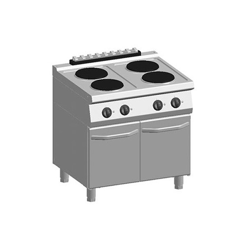 COOKING TABLE ELECTRIC 4 PLACES ATA 700 K7-ECU10PP DIM. 80X70X90CM. 400V/10400W ATA