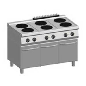 TABLE DE CUISSON ELECTRIQUE 6 PLACES ATA 700 K7-ECU15PP DIM. 120X70X90CM. ATA 400 V/15 600 W