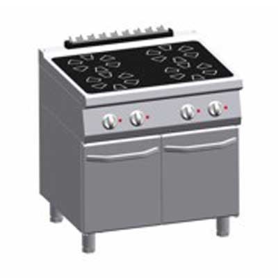 TABLE DE CUISSON ÉLECTRIQUE CÉRAMIQUE 4 ZONES ATA 700 K7-EVC 10PP DIM. 80X70X90CM. ATA 400V/9200W