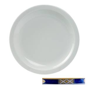 Bord plat Nordika diam. 16cm.  kleur wit m/decor Egypto Blue Nova