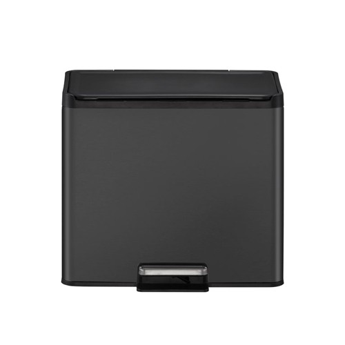 ESSENTIAL RECYCLER PEDAL BIN CONT. 9+9+9LTR. BLACK EKO