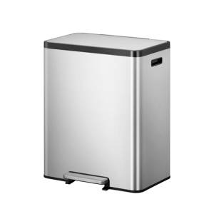 ECOC <span translate="no">ASA</span> II RECYCLER PEDAL BIN CONTENT. 20+20LTR. MAT STAINLESS STEEL <span translate="no">EKO</span>