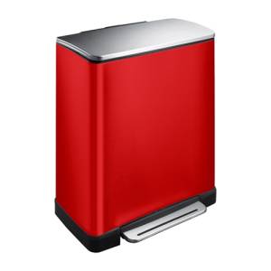POUBELLE À PÉDALE DE RECYCLAGE E- <span translate="no"><span translate="no"><span translate="no"><span translate="no">CUBE</span></span></span></span> CONT. 28+18LTR. ACIER INOXYDABLE ROUGE MAT <span translate="no"><span translate="no">EKO</span></span>