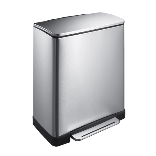 E- CUBE RECYCLING-TRETABLAUFBEHÄLTER INHALT 28+18L. EDELSTAHL MATT EKO