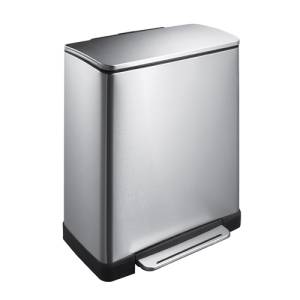 POUBELLE À PÉDALE DE RECYCLAGE E- <span translate="no"><span translate="no"><span translate="no"><span translate="no">CUBE</span></span></span></span> CONT. 28+18LTR. ACIER INOXYDABLE MAT <span translate="no"><span translate="no">EKO</span></span>