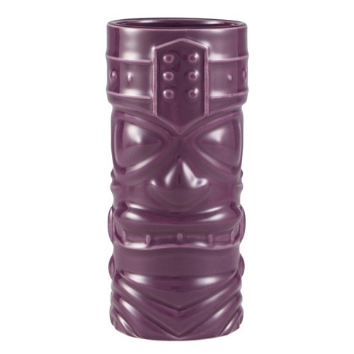 Tiki beker paars inh. 40cl. diam. 7,5cm.