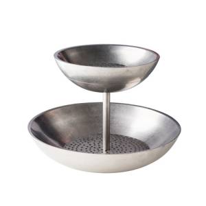 ETAGER 2 PARTS DIAM. 30x33CM. VINTAGE STAINLESS STEEL