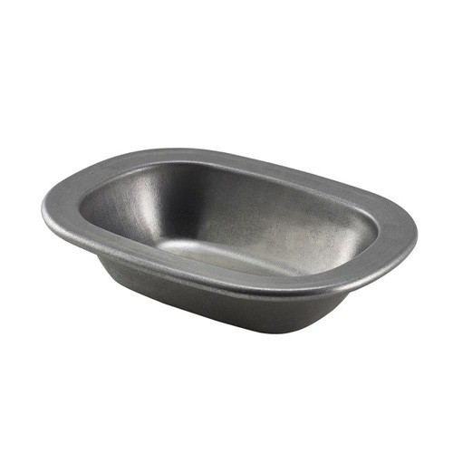 PLATEAU DIM. 15.8X12X3.5CM. INH. 225ML. ACIER INOXYDABLE ANCIEN