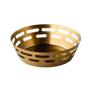 PANIER À PAIN DIAM. 17CM. OR VINTAGE EN ACIER INOXYDABLE