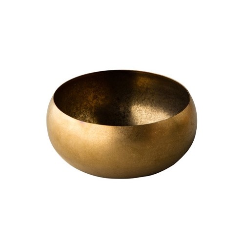 Kom diam. 10cm.  inh. 35cl. Vintage rvs goud