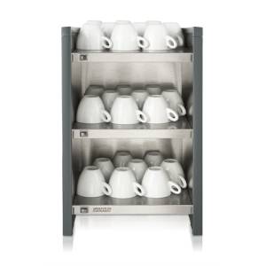 Koppenwarmer WHK afm. 349x400x542mm. kleur Antraciet stainless dark 230v-85w Bravilor