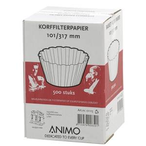 BASKET FILTER PAPER DIM. 101/317MM. BOX OF 500 PIECES OF ANIMO