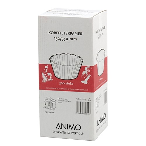 BASKET FILTER PAPER DIM. 152/350MM. BOX OF 500 PIECES OF ANIMO