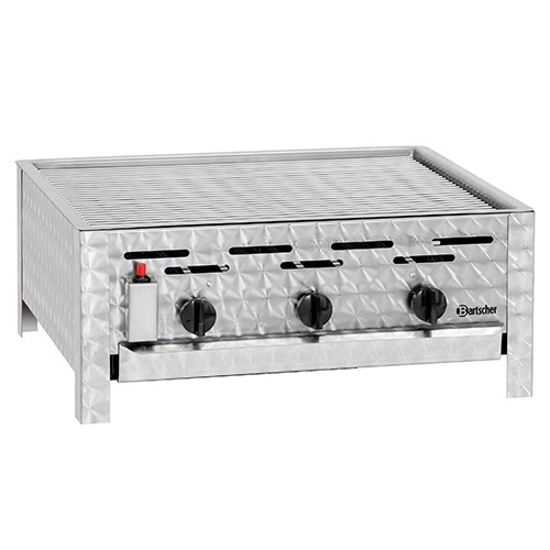 KOMBI-TISCHGRILL GAS, 3-BRENNBAR, GRILLGRILLGRÖSSE. 650X570X270MM. GAS/11KW BARTSCHER
