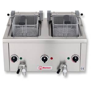 FRYER BFSNK2 CONT. 2X6LTR. AFM. 60X47CM. HG. 27CM. 400V/12kW BERNER