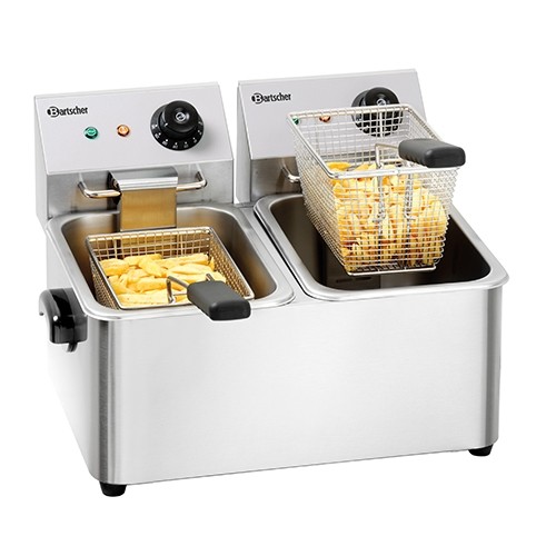 CONTENU DE LA FRITEUSE SNACK II 2X4LTR. AFM. 445X525X310MM. 2X230V/4KW BARTSCHER