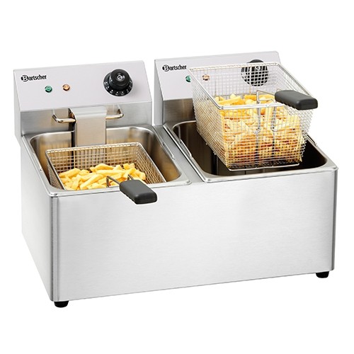 FRITEUSE SNACK IV CONTENU 2X8LTR. AFM. 550X580X340MM. 2X230V/6,5KW BARTSCHER