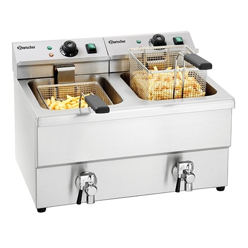 CONTENU DE LA FRITEUSE IMBISS II. 2X8LTR. AFM. 580X630X410MM. 2X230V/6,5KW BARTSCHER