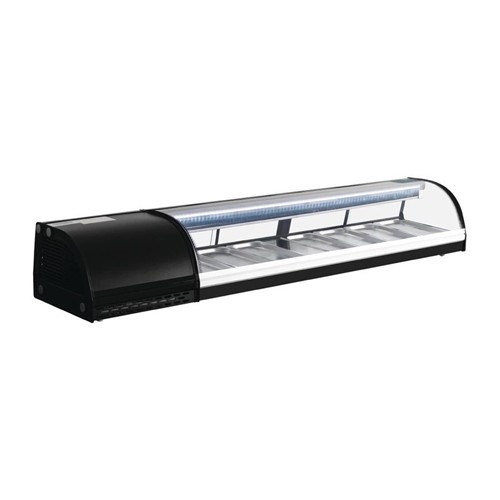 SUSHI DISPLAY REFRIGERATED DISPLAY 5 X 1/3GN SIZE. 1500X390X290MM. 230V/160W