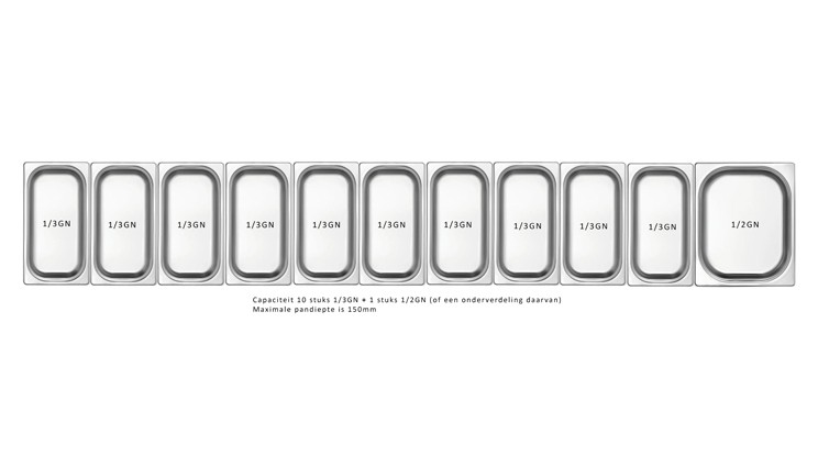 Saladiere Coldline vp25/13nl 1/3gn met vitrine