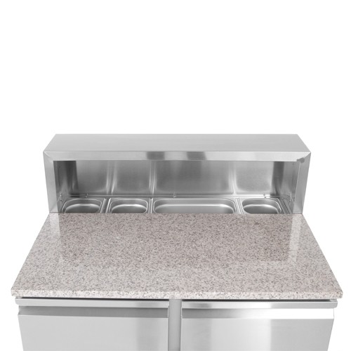 PIZZA SALADETTE FORMAT DEUX PORTES. 90X70X110CM. Acier inoxydable 230 V/250 W