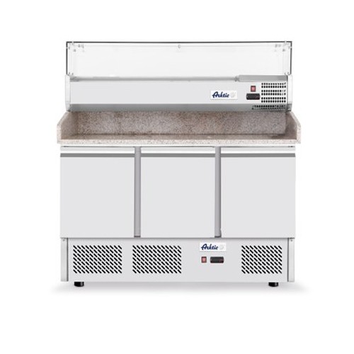 PIZZA SALADETTE THREE DOORS SIZE 140X70X144.5CM. 230V/270 + 170W STAINLESS STEEL