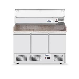 PIZZA SALADETTE THREE DOORS SIZE 140X70X144.5CM. 230V/270 + 170W STAINLESS STEEL