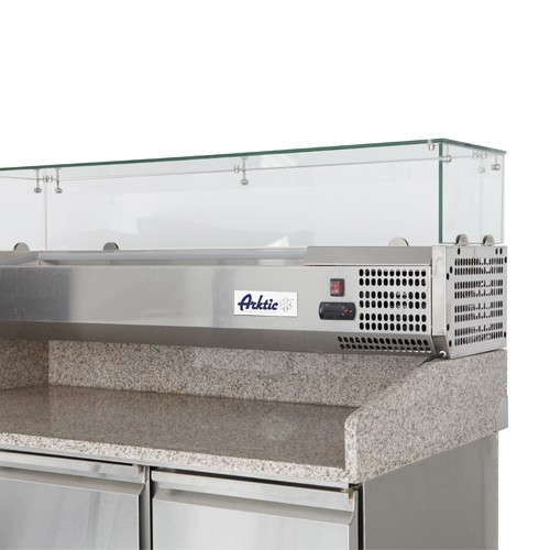 PIZZA SALADETTE THREE DOORS SIZE 140X70X144.5CM. 230V/270 + 170W STAINLESS STEEL