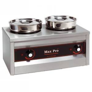 Bain-marie hot pot 2 pans afm. 26x50x29cm. inh. 2x4,5ltr. 230v/1000W MaxPro