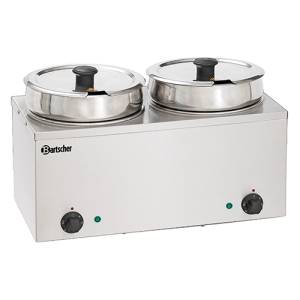 Bain-marie hotpot 2x pan, 6,5 l afm. 505x280x320mm. 230v/0,4kw Bartscher