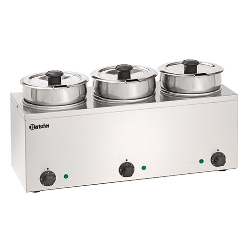 BAIN-MARIE HOTPOT 3X PFANNE, 3,5 L GRÖSSE. 610X240X320MM. 230V/0,45KW BARTSCHER