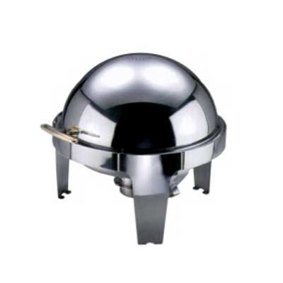 CHAFING DISH DURCHM. 47CM. HG T. 44CM. ROLLTOP AUS EDELSTAHL 18/10