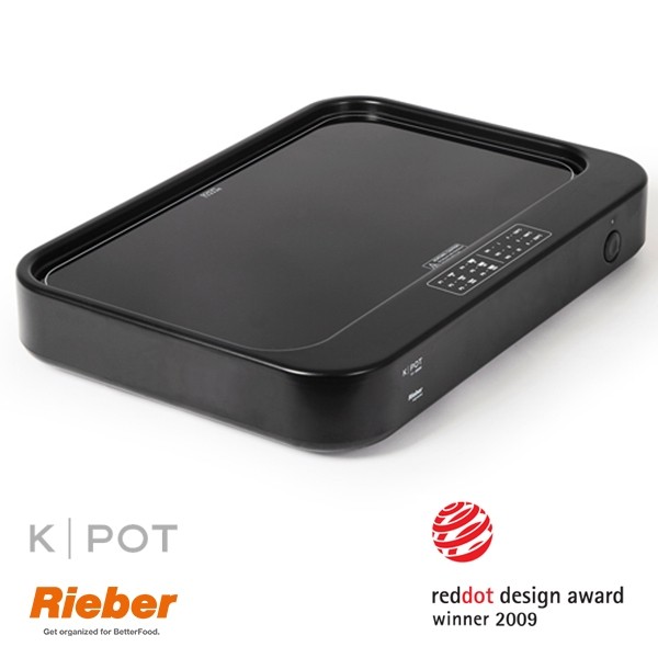 Warmhoudplaat K-POT 1/1gn zwart afm. 53,3x38x8,8cm. 230v/2200w Rieber