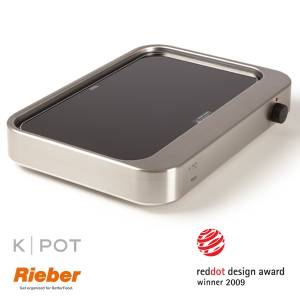 Warmhoudplaat K-POT 1/1gn rvs afm. 53,3x38x8,8cm. 230v/550w Rieber